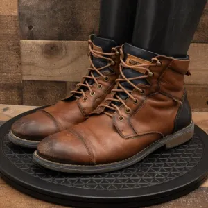 PIKOLINOS MENS ANKLE BOOTS CAP TOE DERBY BROWN LEATHER CASUAL LACE UP SIZE 10