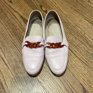 Pink chain leather slip on shoes made in Spain