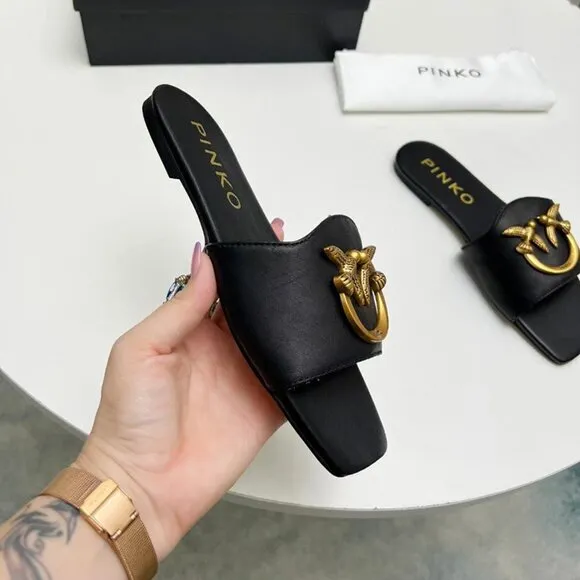 Pinko Black Flying Bird Sandals