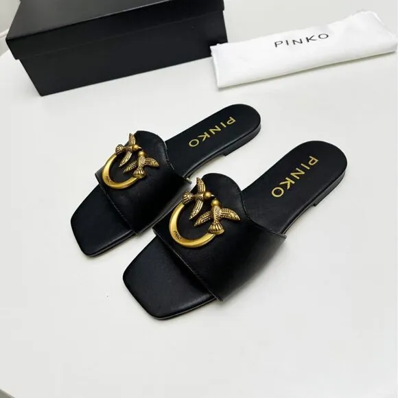Pinko Black Flying Bird Sandals