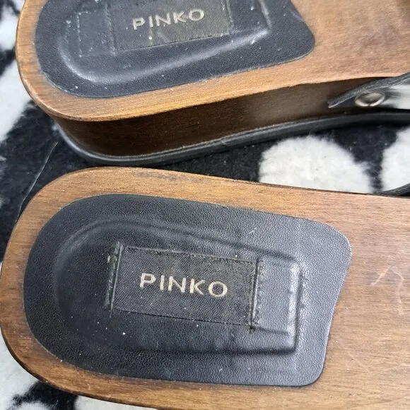 Pinko Sandals Women Size 38 Silver Brown