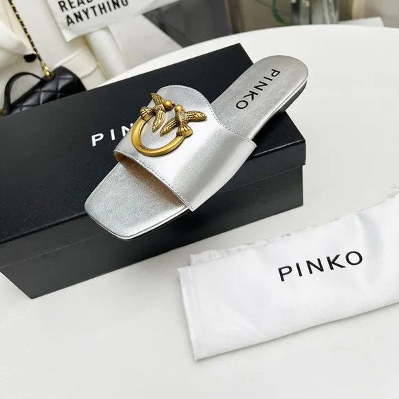 Pinko Silver Flying Bird Sandals