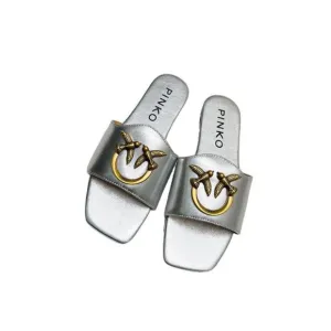Pinko Silver Flying Bird Sandals
