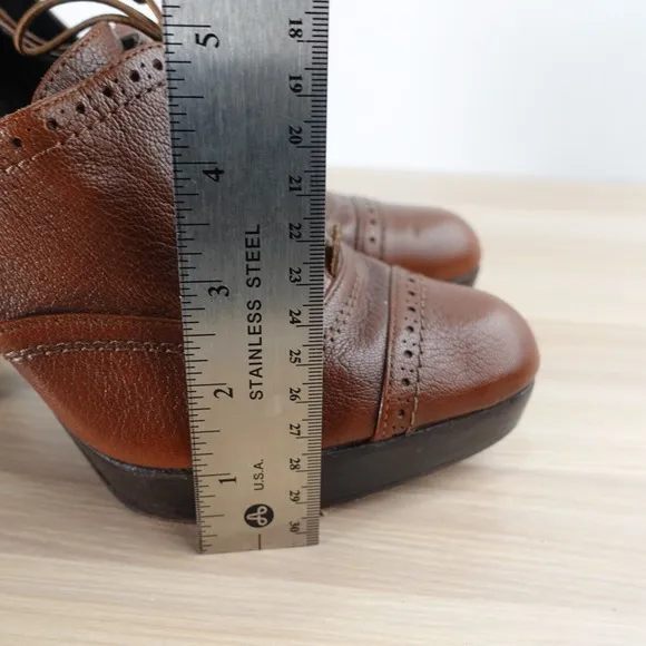 Platform Oxford Brogue Shoes Women 7.5 M STUART WEITZMAN Chocolate Lace Up VTG