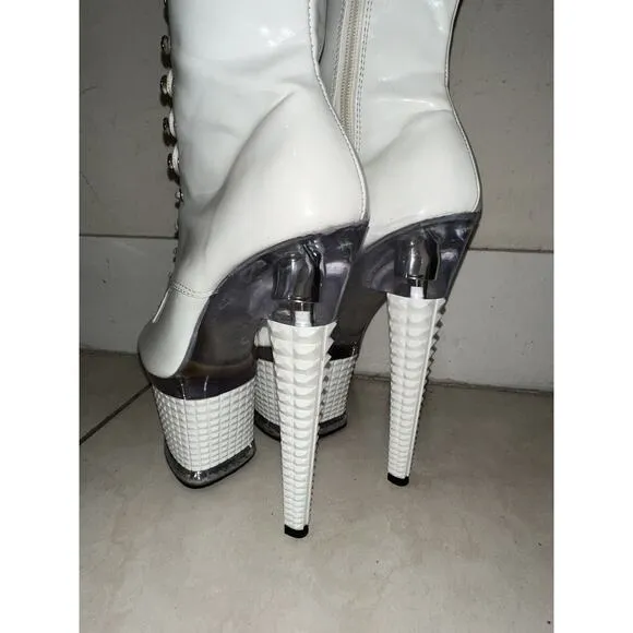 Pleaser Platform Boots SPECTATOR-1021 Front Lace Ankle High‎ Dancer Boots Sz 7