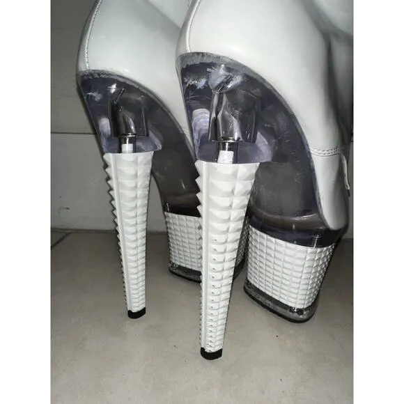Pleaser Platform Boots SPECTATOR-1021 Front Lace Ankle High‎ Dancer Boots Sz 7