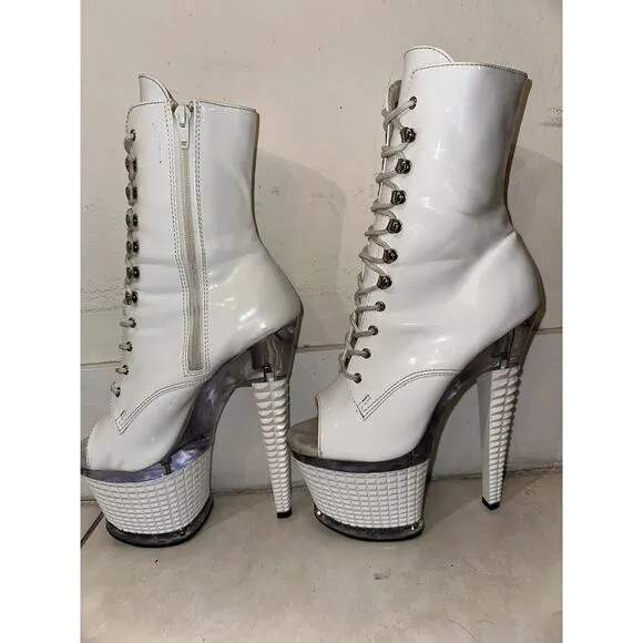 Pleaser Platform Boots SPECTATOR-1021 Front Lace Ankle High‎ Dancer Boots Sz 7