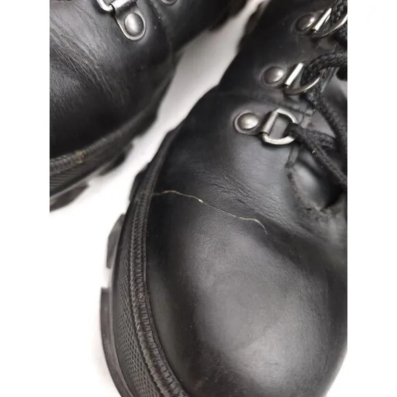 Polo Ralph Lauren Men's Hainsworth Black Leather Ankle Lace Boots Size 11 D