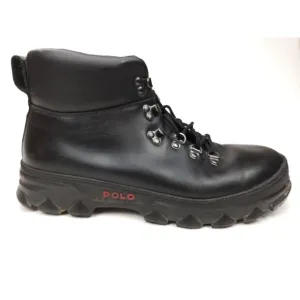 Polo Ralph Lauren Men's Hainsworth Black Leather Ankle Lace Boots Size 11 D