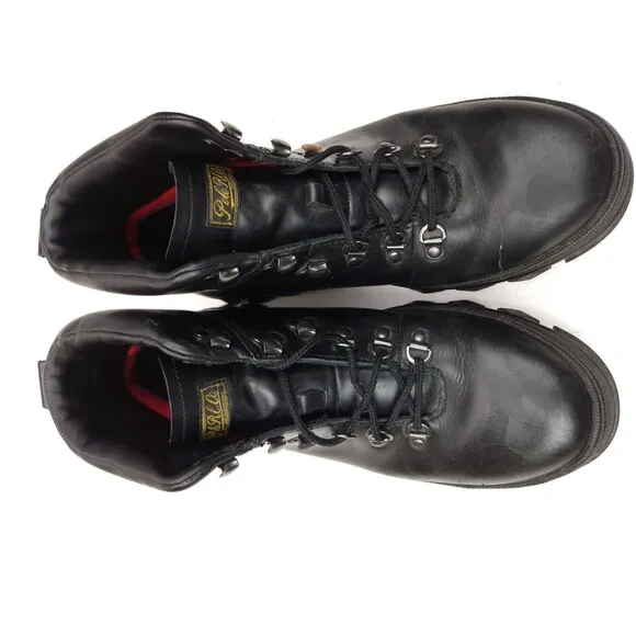 Polo Ralph Lauren Men's Hainsworth Black Leather Ankle Lace Boots Size 11 D