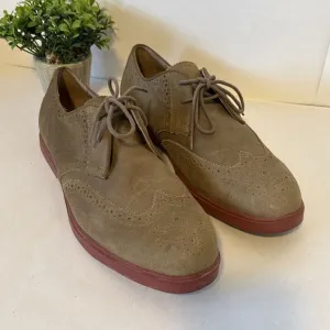 Polo Ralph Lauren Orrick 10 D Tan Suede Leather‎ Brogue Wingtip Casual Shoes