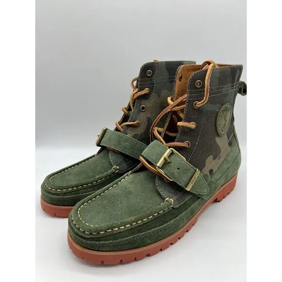 Polo Ralph Lauren Polo Country Green Ranger Camo Ankle Boots Mens Size 9.5 NEW🛒