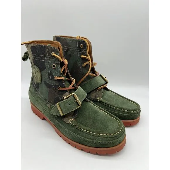 Polo Ralph Lauren Polo Country Green Ranger Camo Ankle Boots Mens Size 9.5 NEW🛒