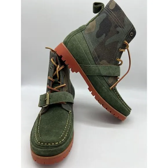 Polo Ralph Lauren Polo Country Green Ranger Camo Ankle Boots Mens Size 9.5 NEW🛒