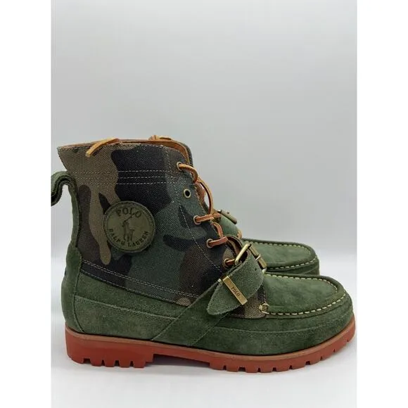 Polo Ralph Lauren Polo Country Green Ranger Camo Ankle Boots Mens Size 9.5 NEW🛒