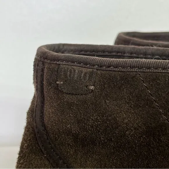 Polo Ralph Lauren Umar Dark Brown Suede Leather Moc Toe Work Boots Mens 7 EUC