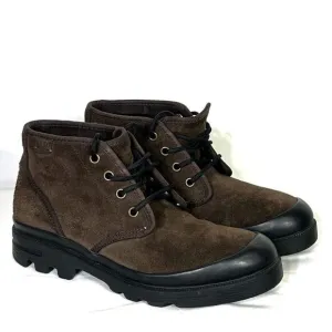 Polo Ralph Lauren Umar Dark Brown Suede Leather Moc Toe Work Boots Mens 7 EUC