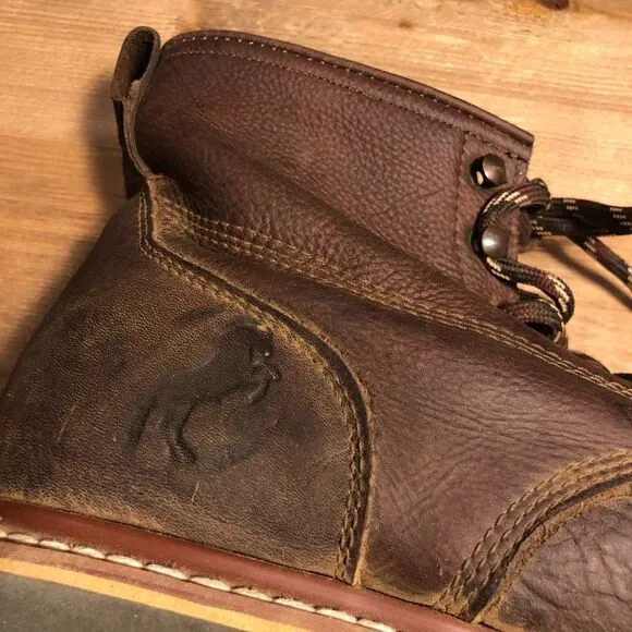 Potrillo Brown Leather Men's Work Boots Made in Mexico Size 7.5