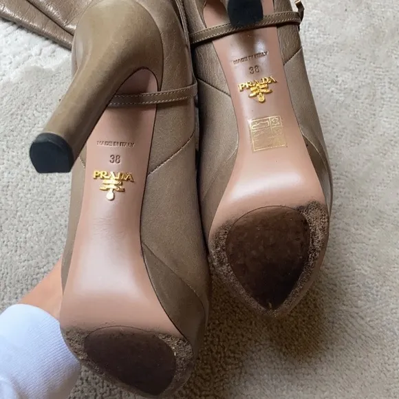 Prada leather tall boots