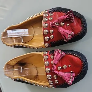 Prada Stuuded Tassel Slip-on Loafers