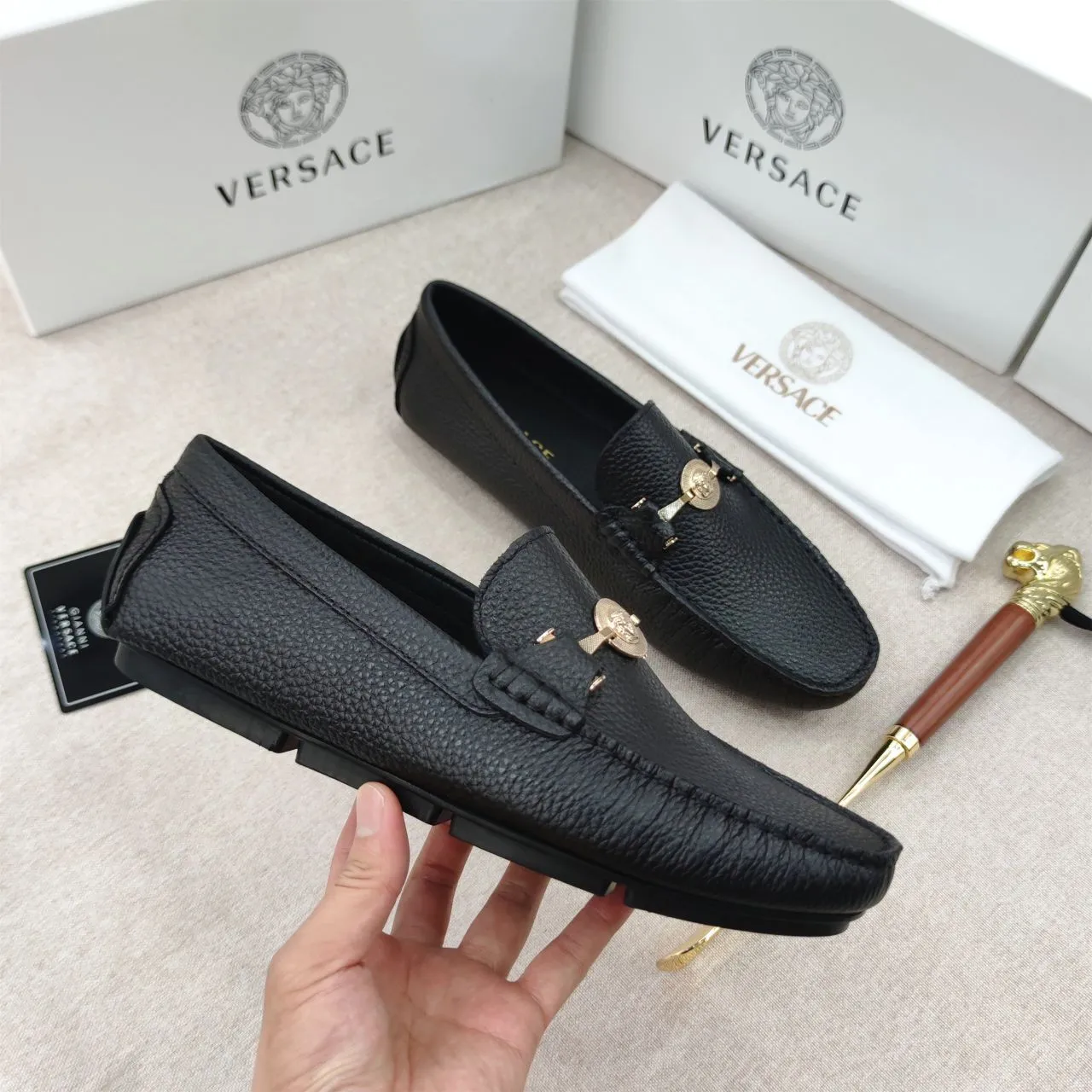 Premium Medusa Medallion Men’s Loafers