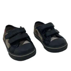 Preowned Burberry Baby Shoes Size 19 Beige Black Plaid Trainers Athletic