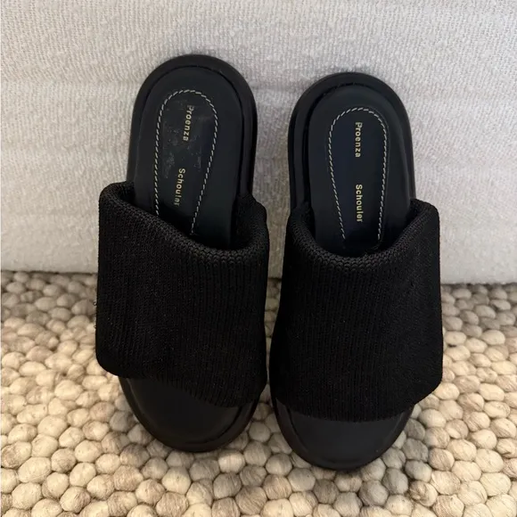 Proenza Schouler Pipe Knit Slide Sandals