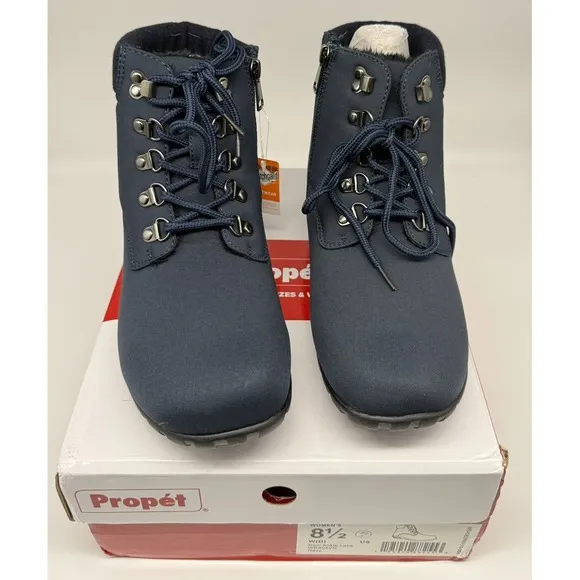 Propét Dani Winter Lace Up Booties‎ Women's 8 1/2 Blue Casual Boots WBA062NNVY