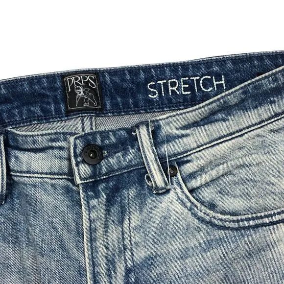 PRPS Stretch Windsor Tapered Skinny Fit Jeans Pants 32x34 Bleach Paint B30