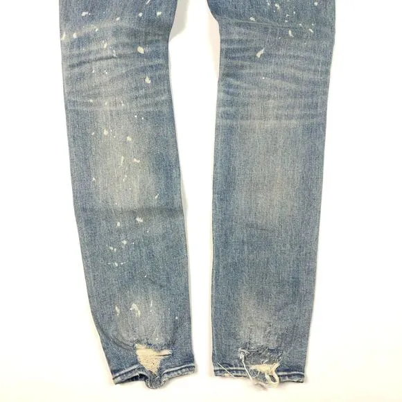 PRPS Stretch Windsor Tapered Skinny Fit Jeans Pants 32x34 Bleach Paint B30