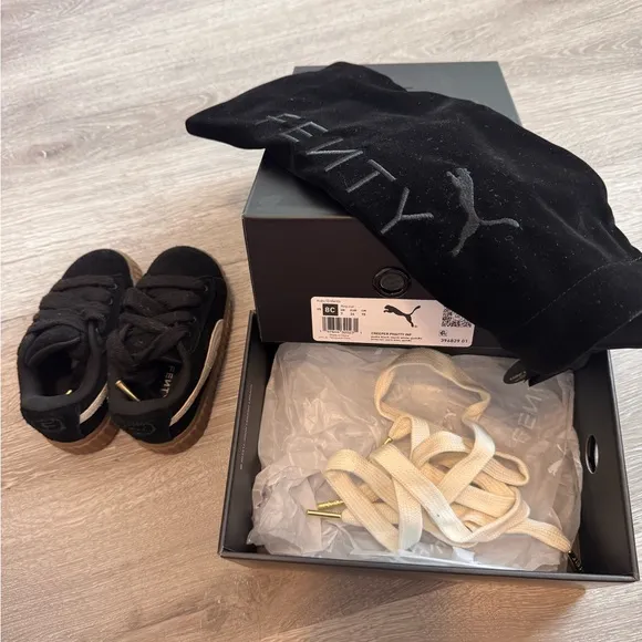 Puma Fenty Black and Brown Sneakers with Platform Sole