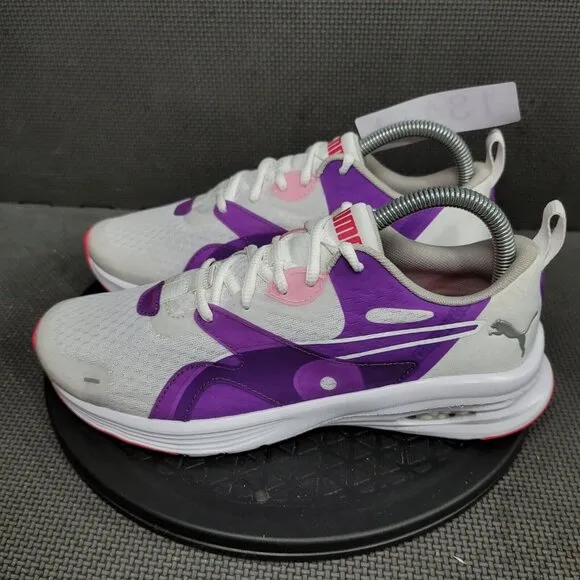 Puma Hybrid Fuego Running Shoes Youth Sz 7 White Purple Athletic Trainers