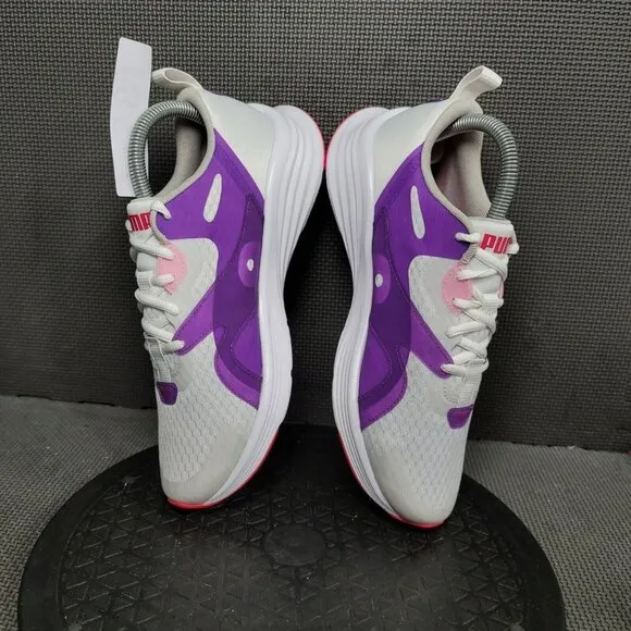 Puma Hybrid Fuego Running Shoes Youth Sz 7 White Purple Athletic Trainers