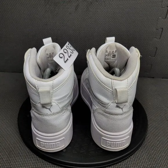Puma Karmen Rebelle Mid Platform Shoes Youth Sz 6.5 White Sneakers Trainers