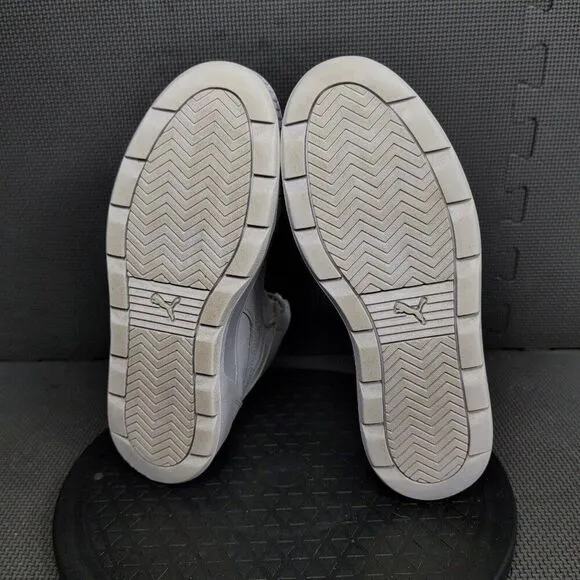 Puma Karmen Rebelle Mid Platform Shoes Youth Sz 6.5 White Sneakers Trainers