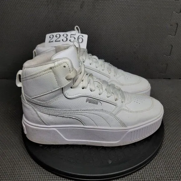 Puma Karmen Rebelle Mid Platform Shoes Youth Sz 6.5 White Sneakers Trainers