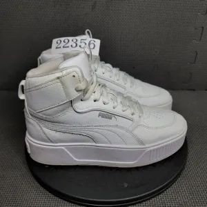 Puma Karmen Rebelle Mid Platform Shoes Youth Sz 6.5 White Sneakers Trainers