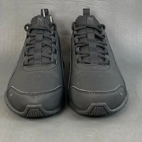 Puma Leader VT SL Lace-Ups Triple Black Sneaker Shoes mens size 7(womens 9)