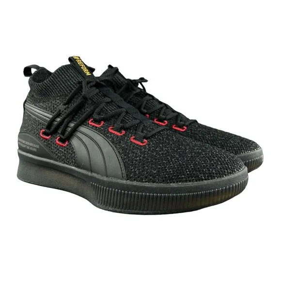 Puma Men's Clyde Court Reform Black Red Basketball Shoes Sizes 10 - 11.5