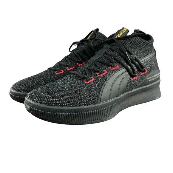 Puma Men's Clyde Court Reform Black Red Basketball Shoes Sizes 10 - 11.5