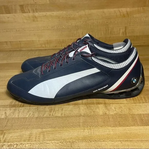 Puma Power Race BMW MS SL 304636 02 Blue White Leather Casual Shoes Men Size 12