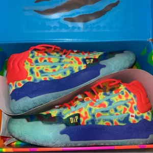 Puma Red and Blue Athletic Shoes Dynamic Design
