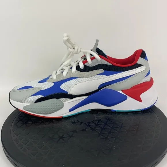 Puma RS-X3 Puzzle White/Red/Blue Athletic Shoes 371570-05 Men's Size 9.5