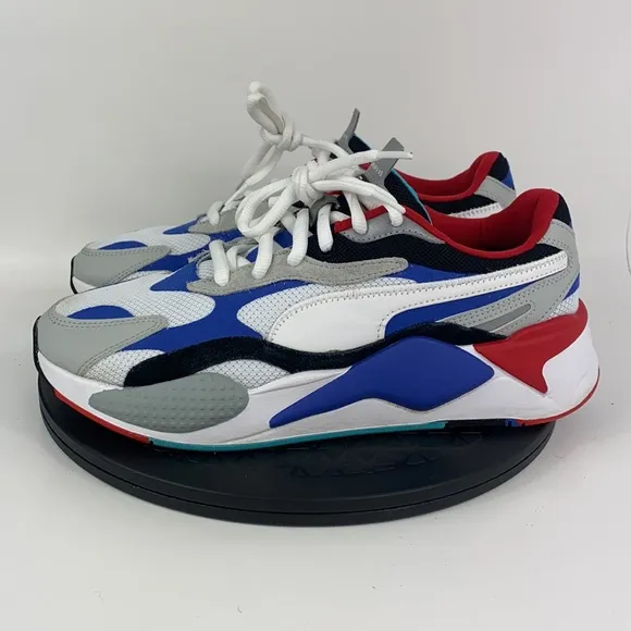 Puma RS-X3 Puzzle White/Red/Blue Athletic Shoes 371570-05 Men's Size 9.5