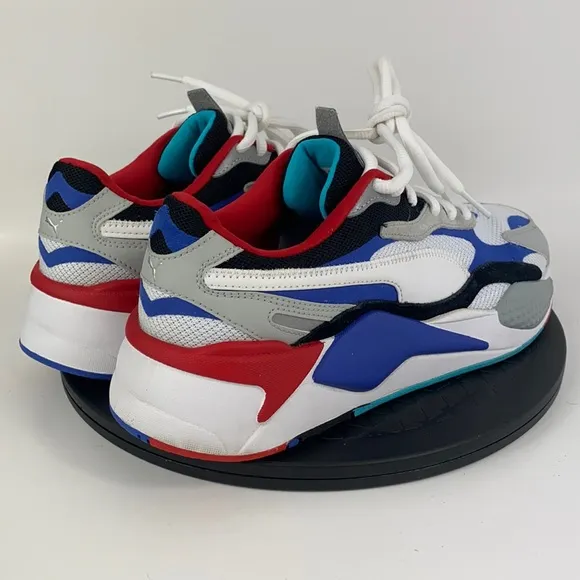 Puma RS-X3 Puzzle White/Red/Blue Athletic Shoes 371570-05 Men's Size 9.5