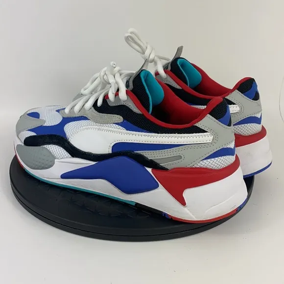 Puma RS-X3 Puzzle White/Red/Blue Athletic Shoes 371570-05 Men's Size 9.5