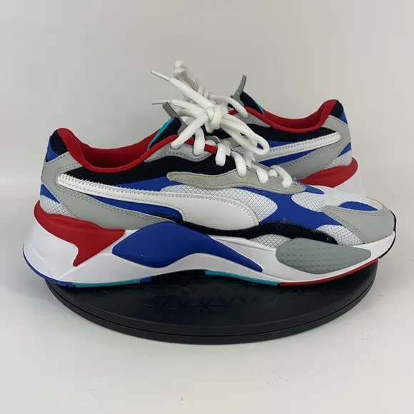 Puma RS-X3 Puzzle White/Red/Blue Athletic Shoes 371570-05 Men's Size 9.5
