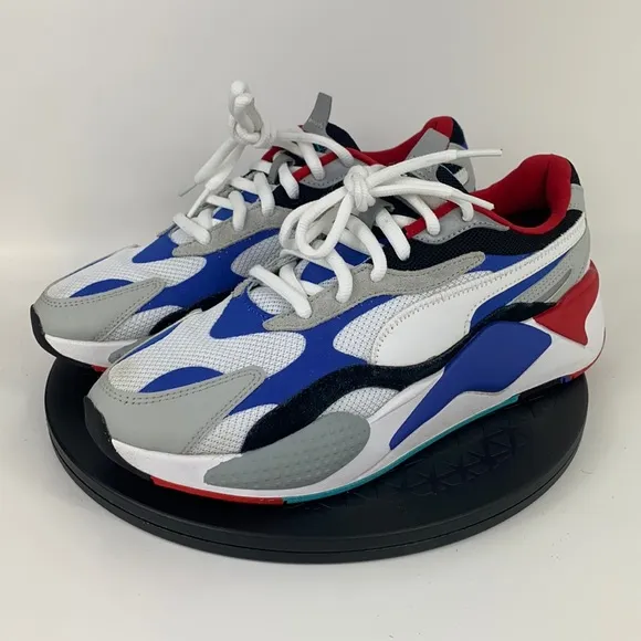 Puma RS-X3 Puzzle White/Red/Blue Athletic Shoes 371570-05 Men's Size 9.5