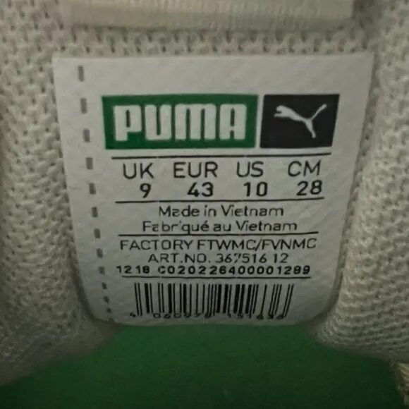 Puma Thunder Spectra Whisper White Red Green Chunky Shoes 367516-12