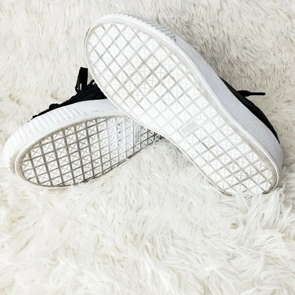 Puma Women's Basket Platform FO Sneakers Casual Shoes Black Size 6 EUC
